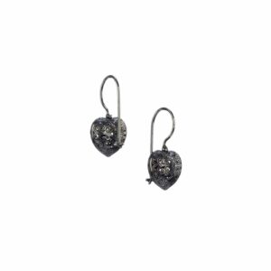 Kallisto tiny Heart earrings in Black plated silver 925 - Image 2