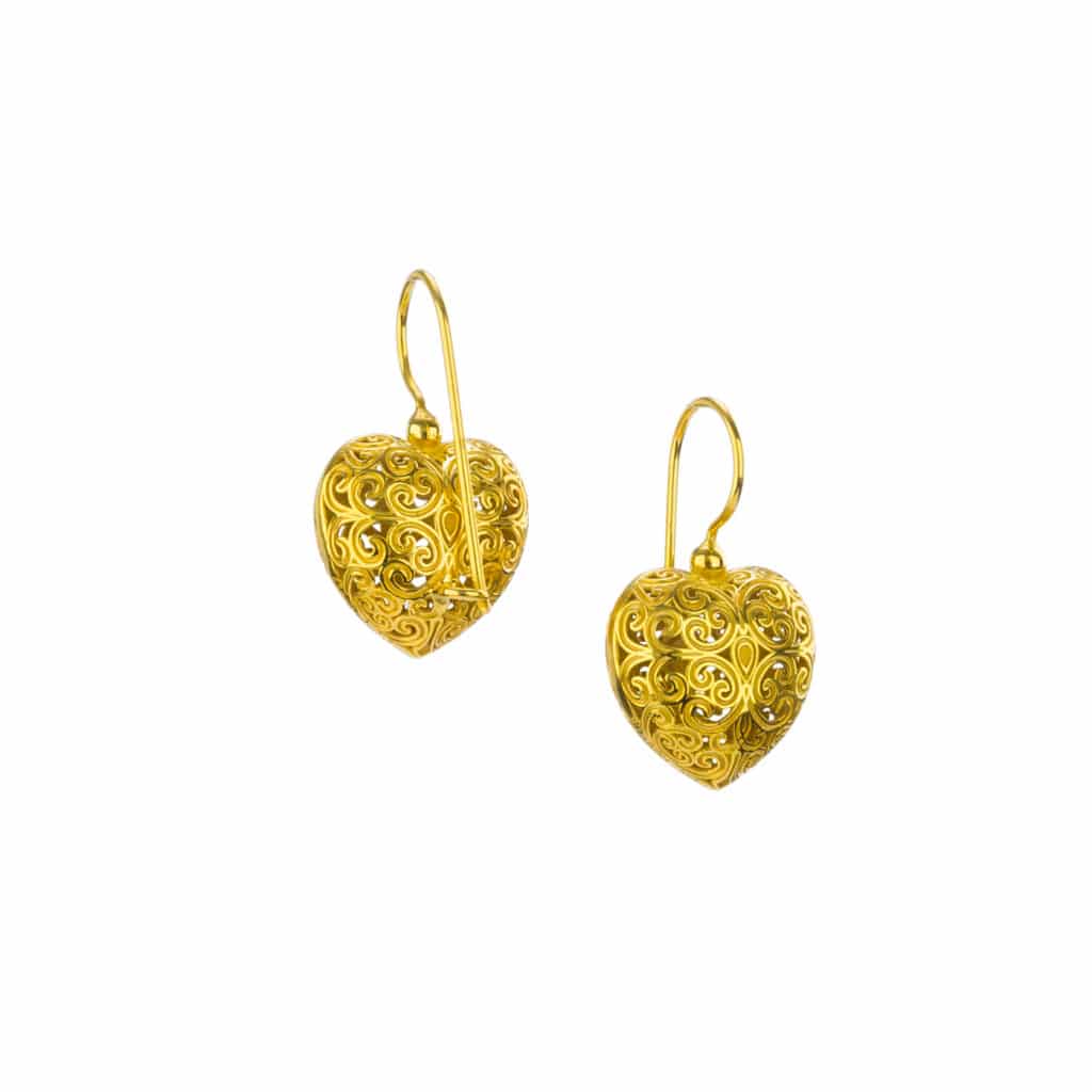 Kallisto Heart Earrings in Gold plated silver 925