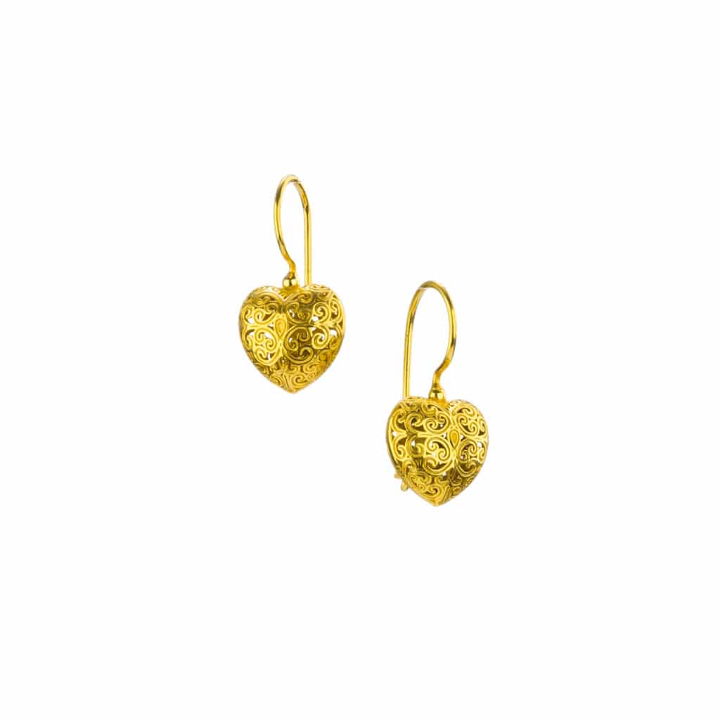 Kallisto tiny Heart Earrings in Gold plated silver 925