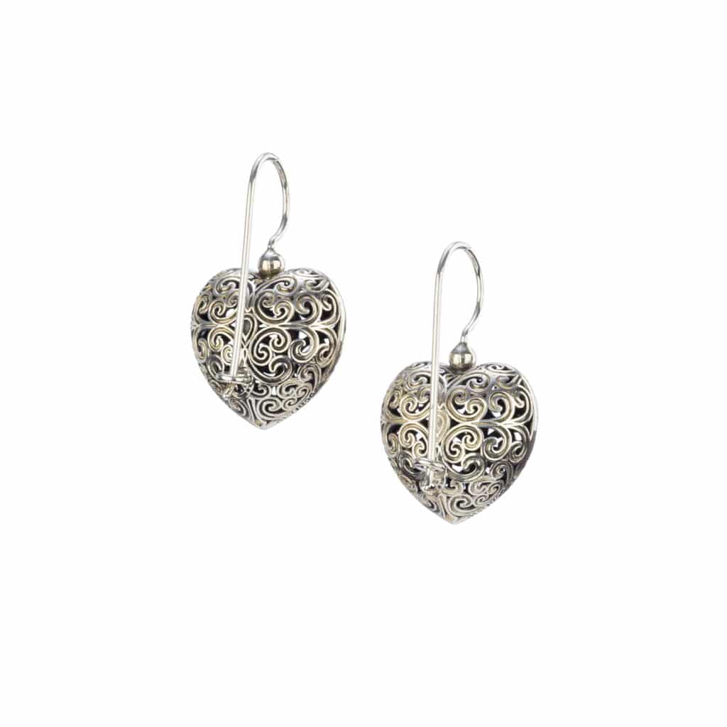 Kallisto Heart Earrings in oxidized Silver 925 - Image 3