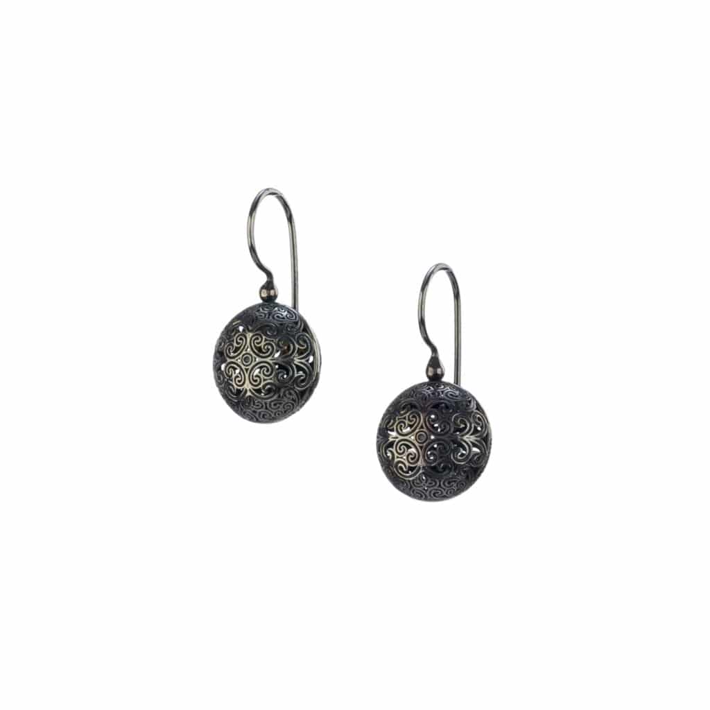 Kallisto Round earrings in Black plated silver 925