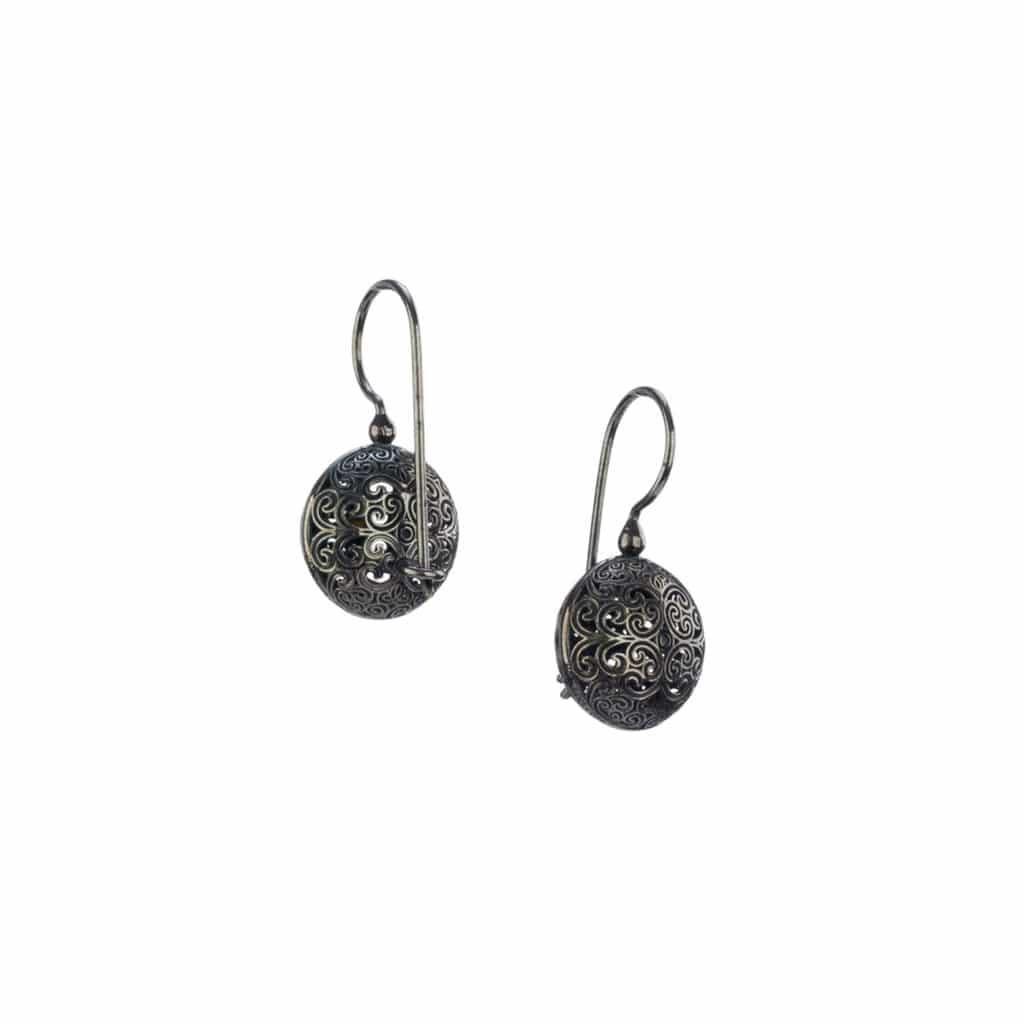 Kallisto Round earrings in Black plated silver 925