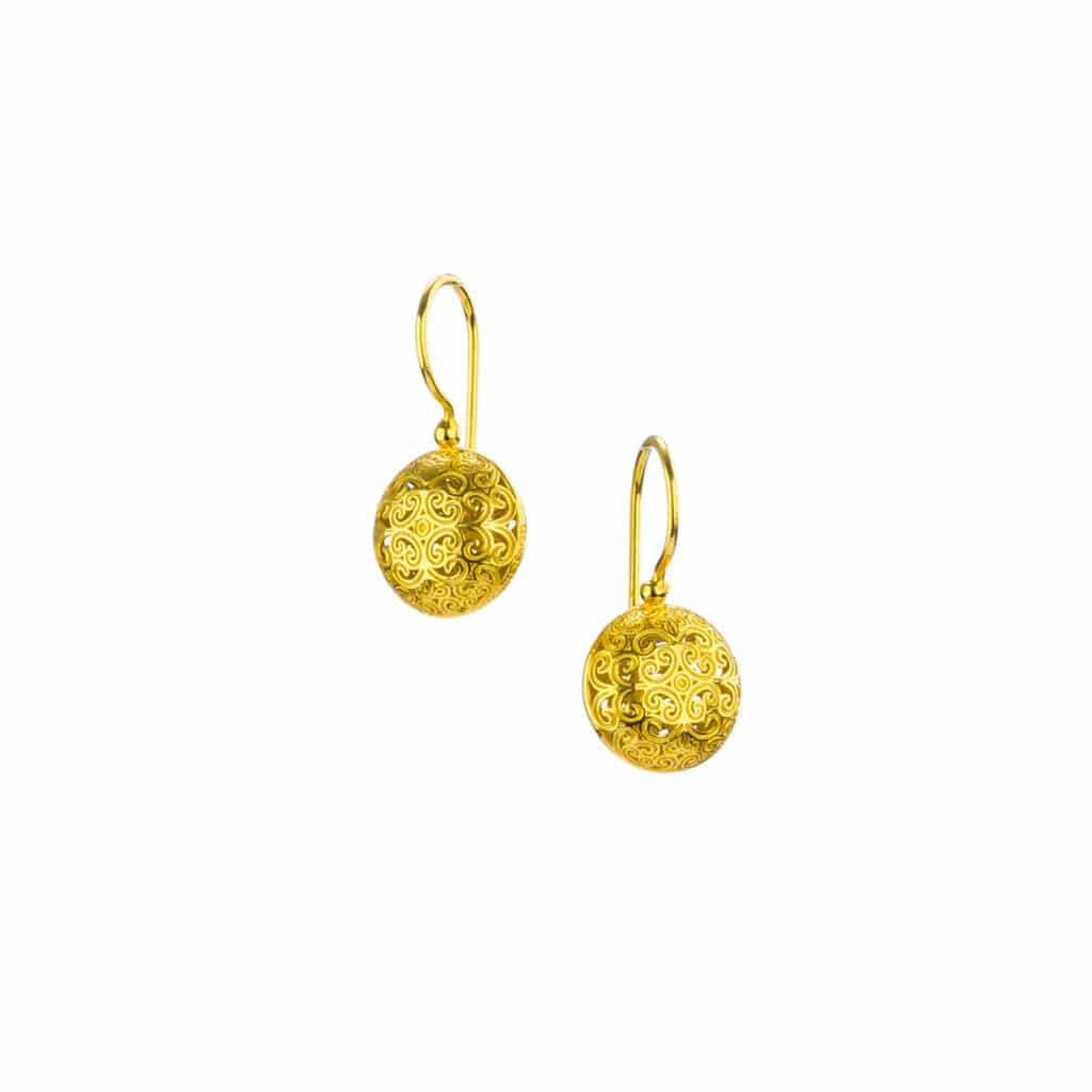 Kallisto tiny Round Earrings in Gold plated silver 925