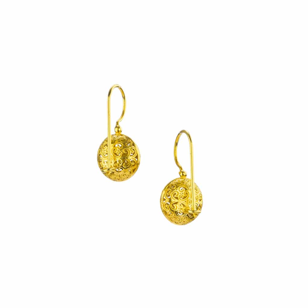 Kallisto tiny Round Earrings in Gold plated silver 925