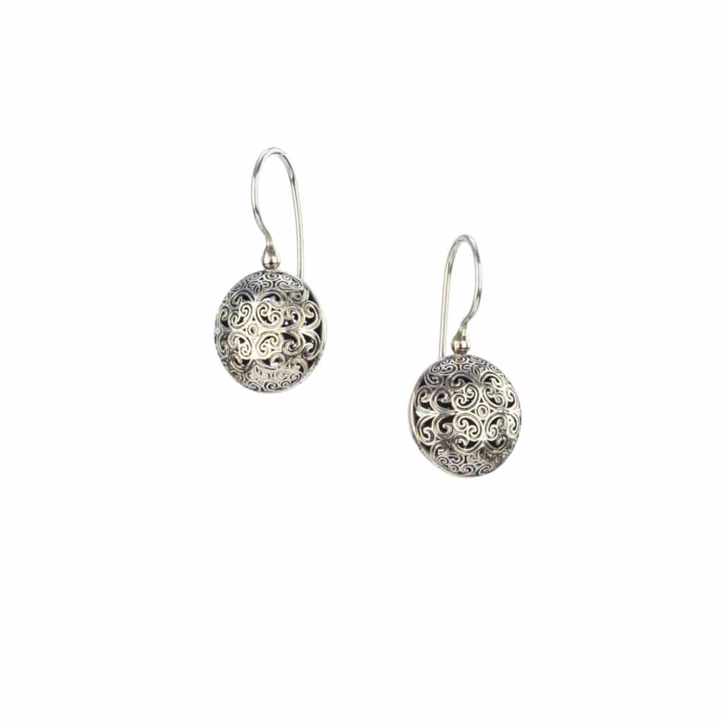Kallisto Round Earrings in oxidized Silver 925