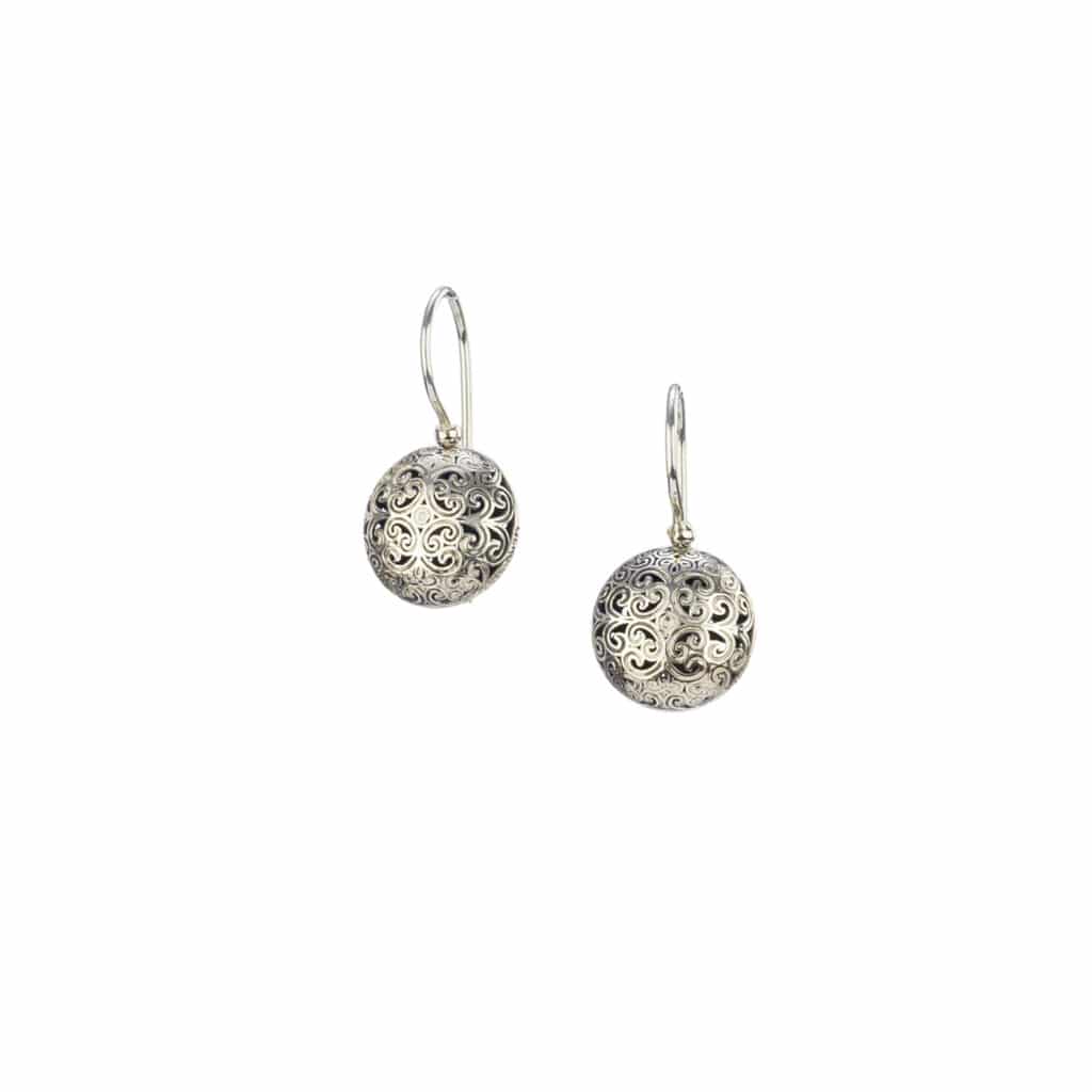 Kallisto tiny Round Earrings in oxidized Silver 925