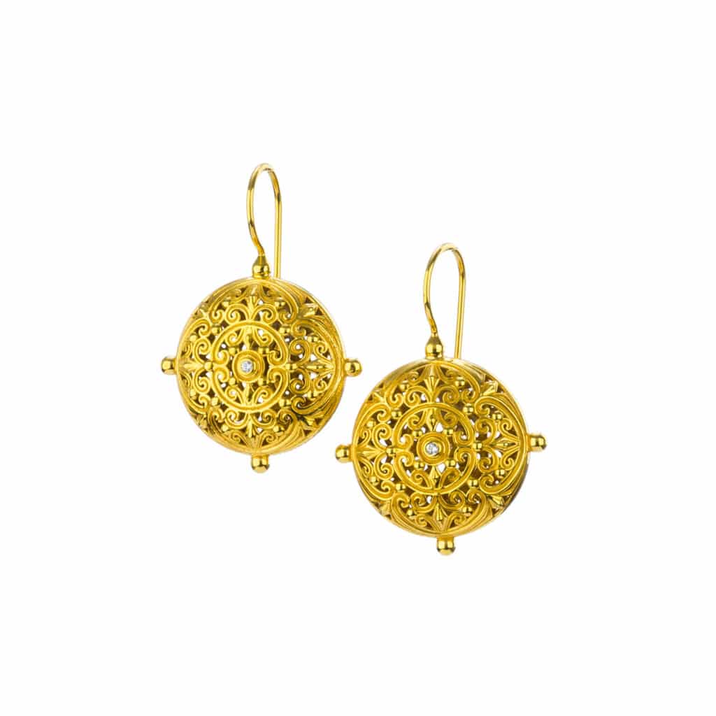 Kallisto Round Earrings in Gold plated silver 925