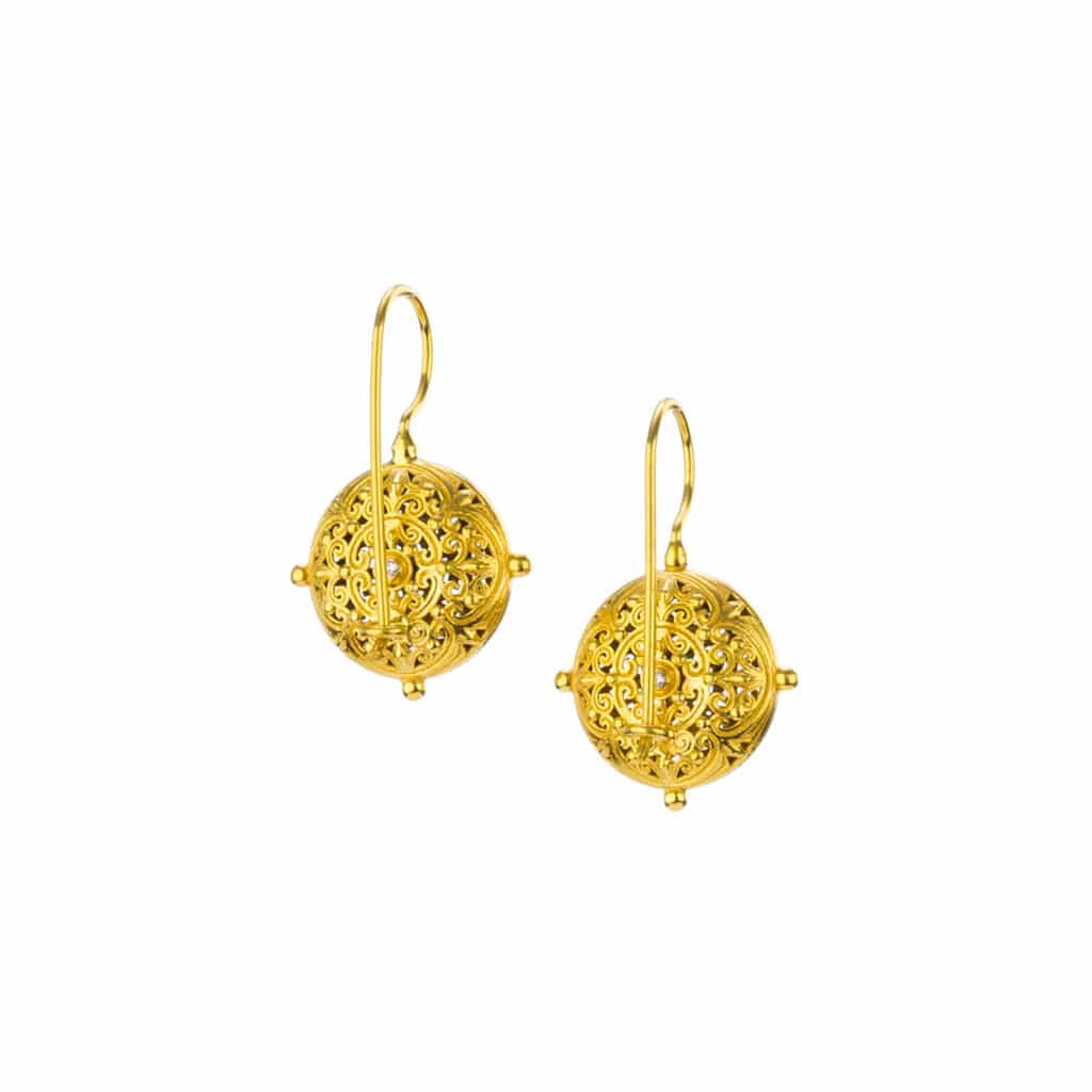 Kallisto Round Earrings in Gold plated silver 925