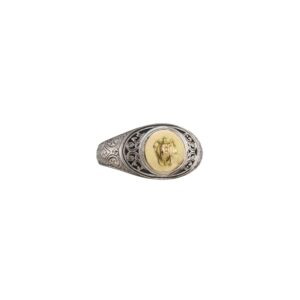 Symbol Ring in 18K Gold and Sterling Silver