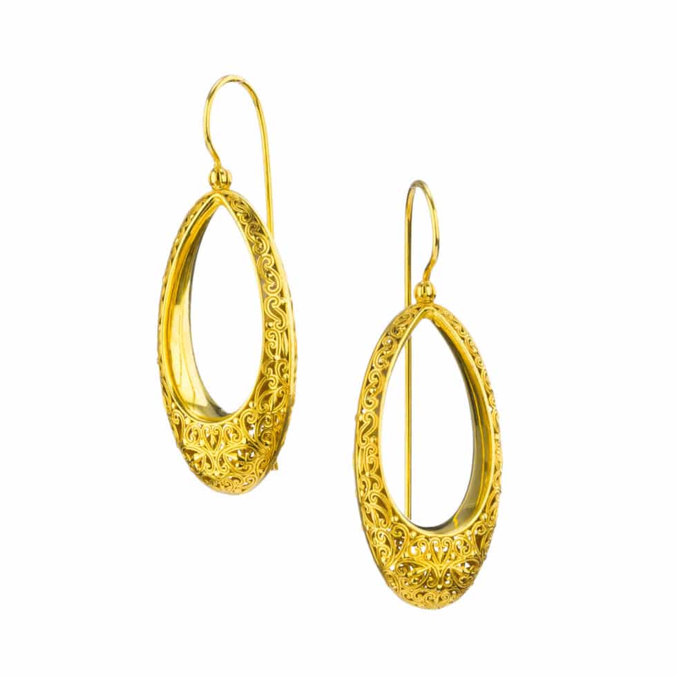 Kallisto oval Earrings in Gold Plated silver