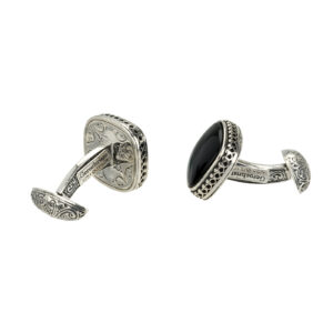 Cufflinks in sterling silver with black onyx - Image 4