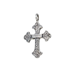 Aretousa Cross in 18K Gold and Sterling silver with Gemstone - Image 3