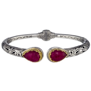 Imperial teardrop Bracelet in 18K Gold and Sterling Silver with Doublet Stones