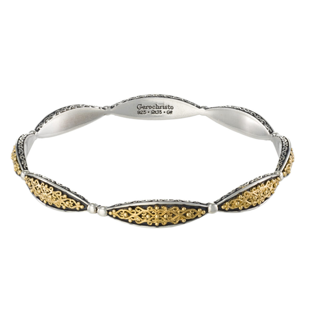 Aretousa bangle bracelet in 18K Gold and Sterling silver
