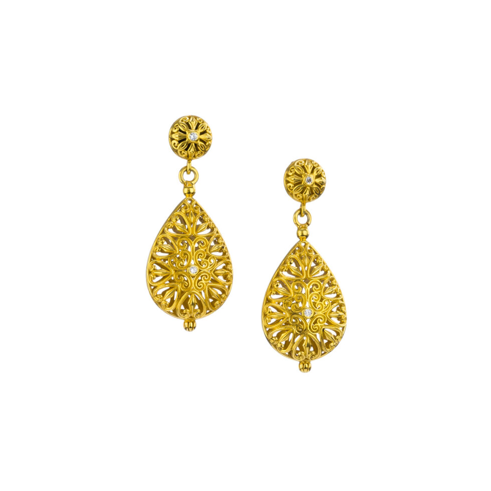 Kallisto Dangle and Drop Earrings in Gold Plated silver
