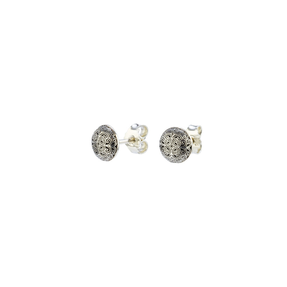 Kallisto tiny round stud earrings in sterling silver