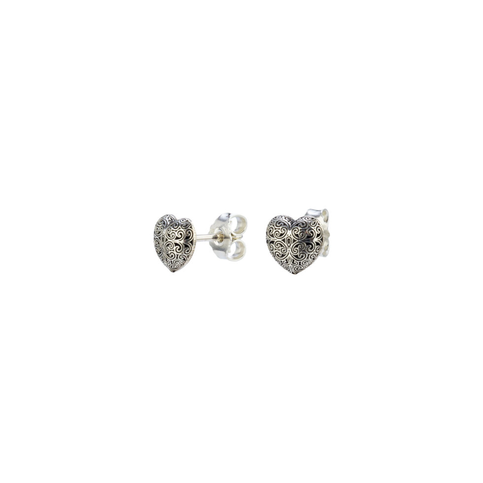 Kallisto tiny heart stud earrings in sterling silver