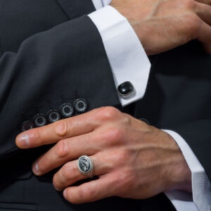Cufflinks in sterling silver with black onyx - Image 2