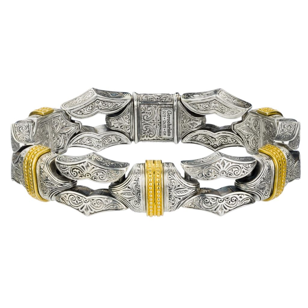 Minoas bracelet in Sterling Silver with Gold plated parts