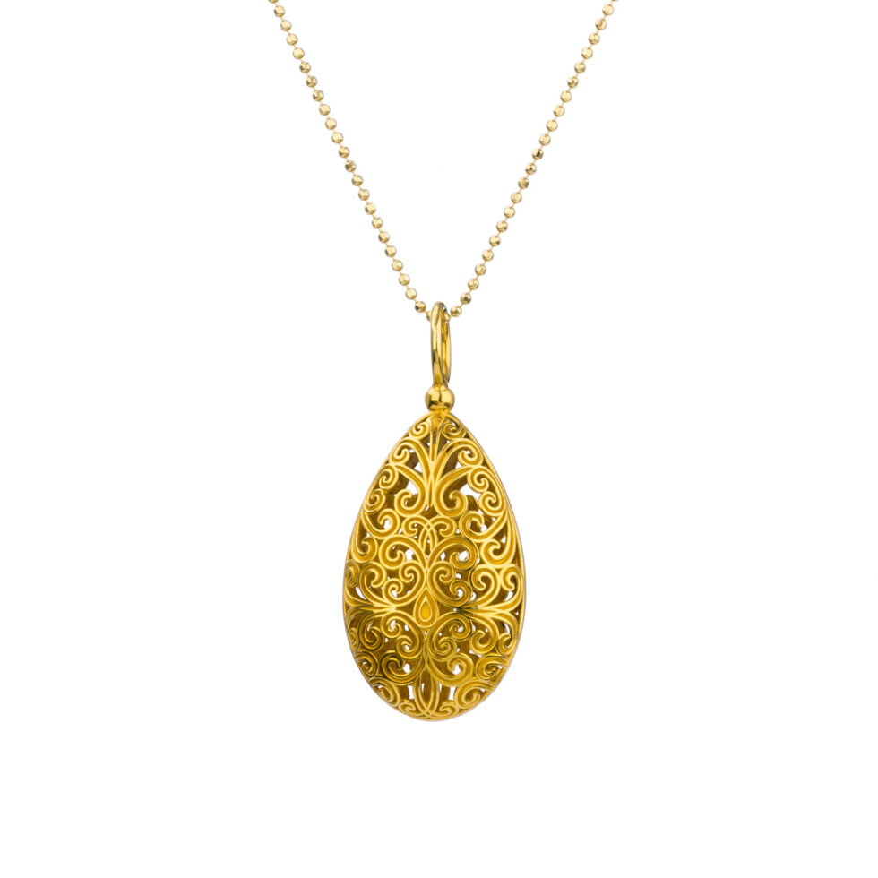 Kallisto teardrop pendant in Gold plated silver 925