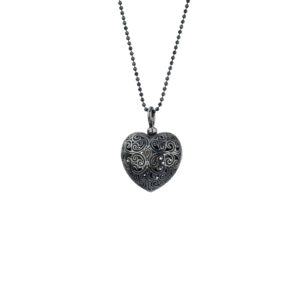 Kallisto Heart pendant in black plated silver 925