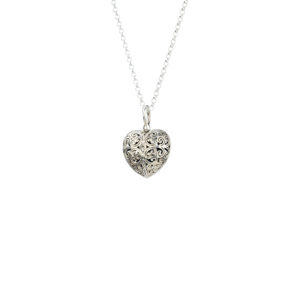 Kallisto Heart pendant in oxidized silver 925