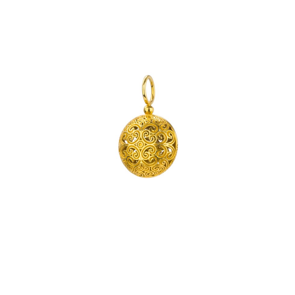 Kallisto round pendant in Gold plated silver 925