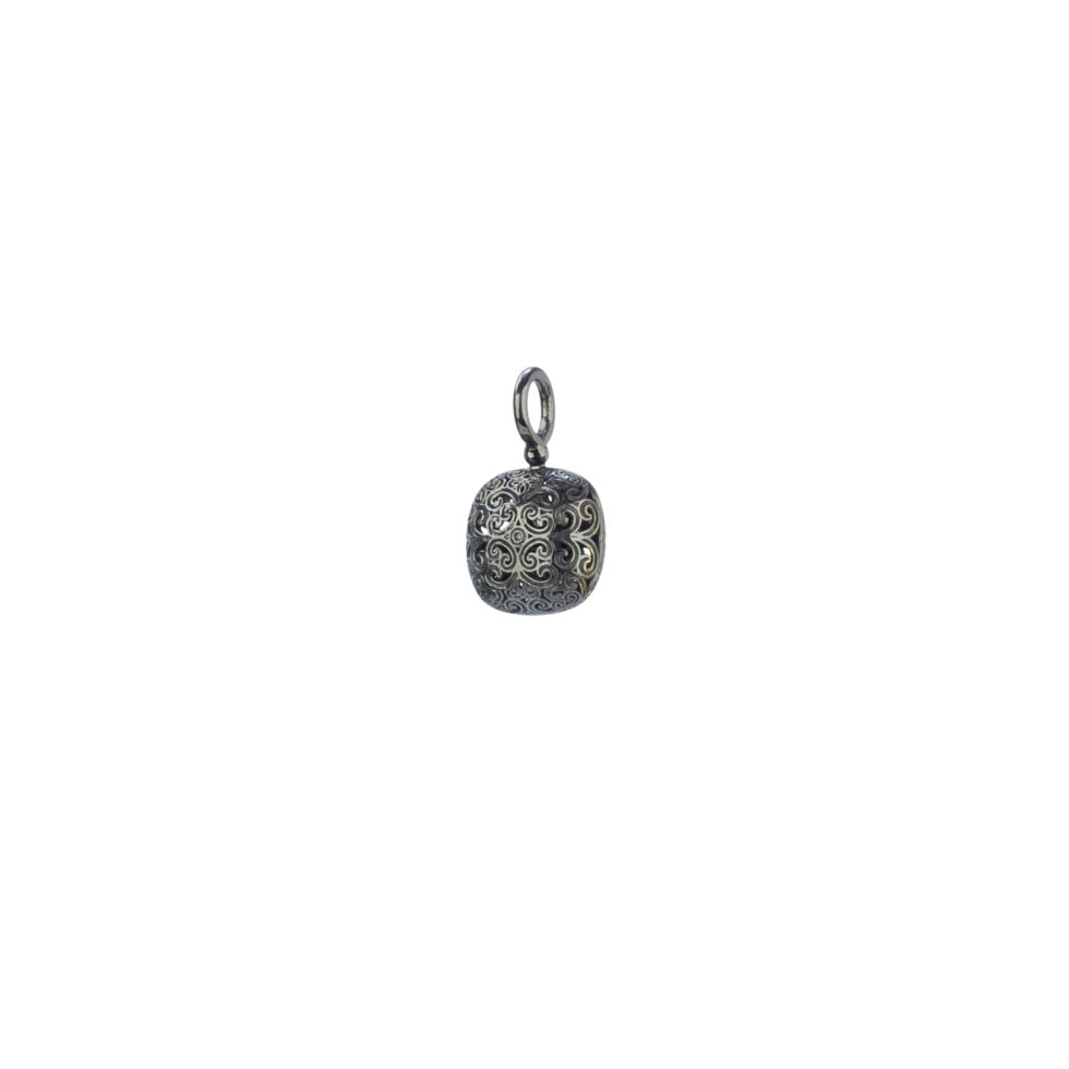 Kallisto cushion pendant in black plated silver 925