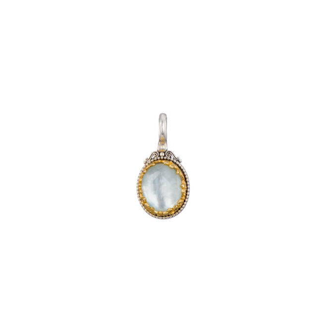 Dione oval Pendant in sterling silver with Gold plated parts - Image 3