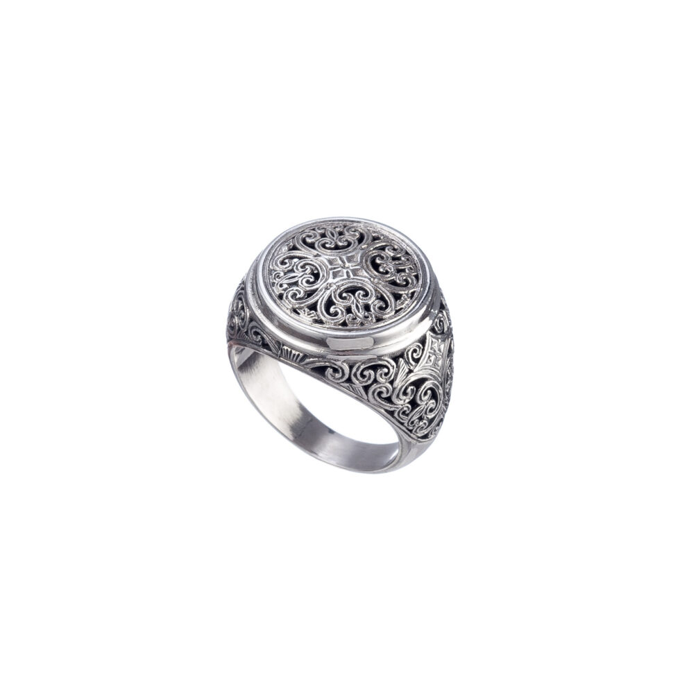 Mediterranean Round shape Ring in Sterling Silver