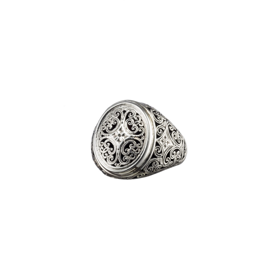 Mediterranean oval shape Ring in Sterling Silver