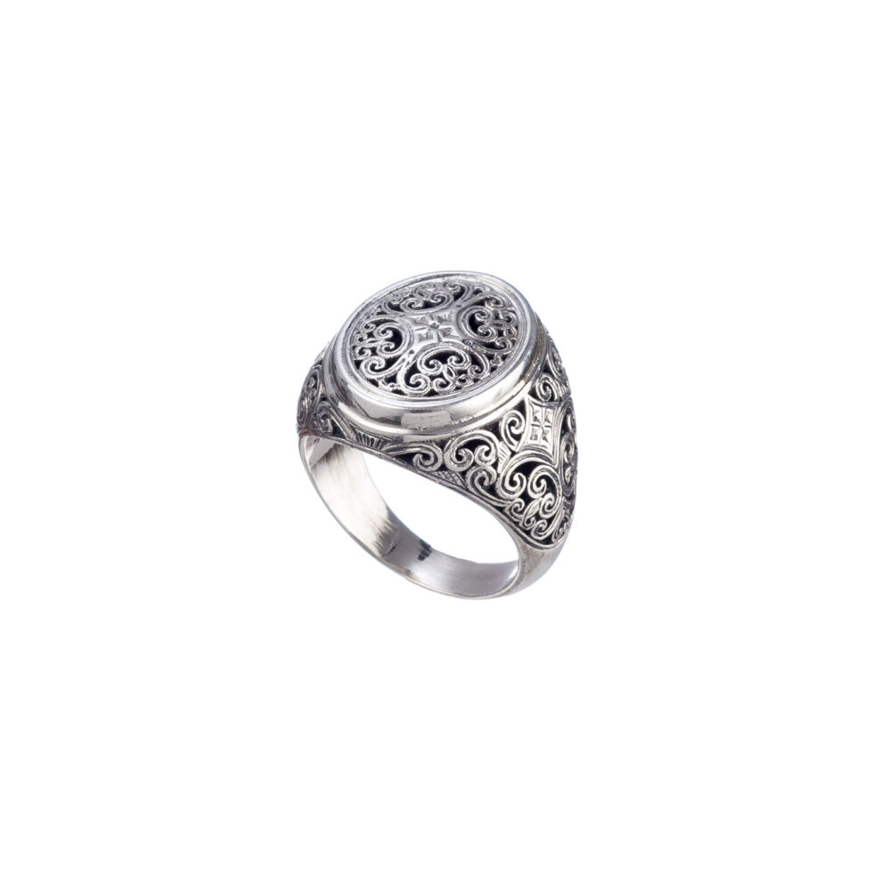 Mediterranean oval shape Ring in Sterling Silver