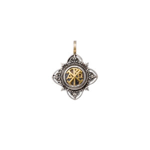 Aretousa cross pendant in 18K Gold and sterling silver - Image 3
