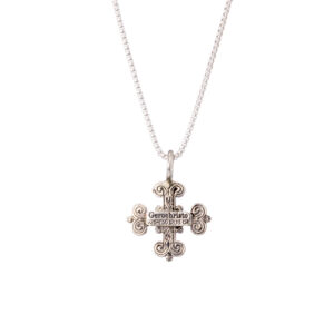 Byzantine cross in 18K Gold and sterling silver with semi precious stone - Image 2