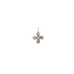 Infinity cross in 18K Gold and sterling silver with gemstone - Image 3