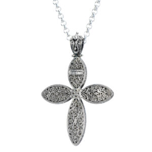 Iris cross in sterling silver with Gold plated parts - Image 8