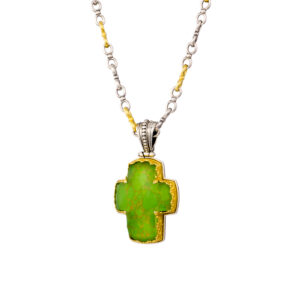 Iris cross in sterling silver with Gold plated parts - Image 2