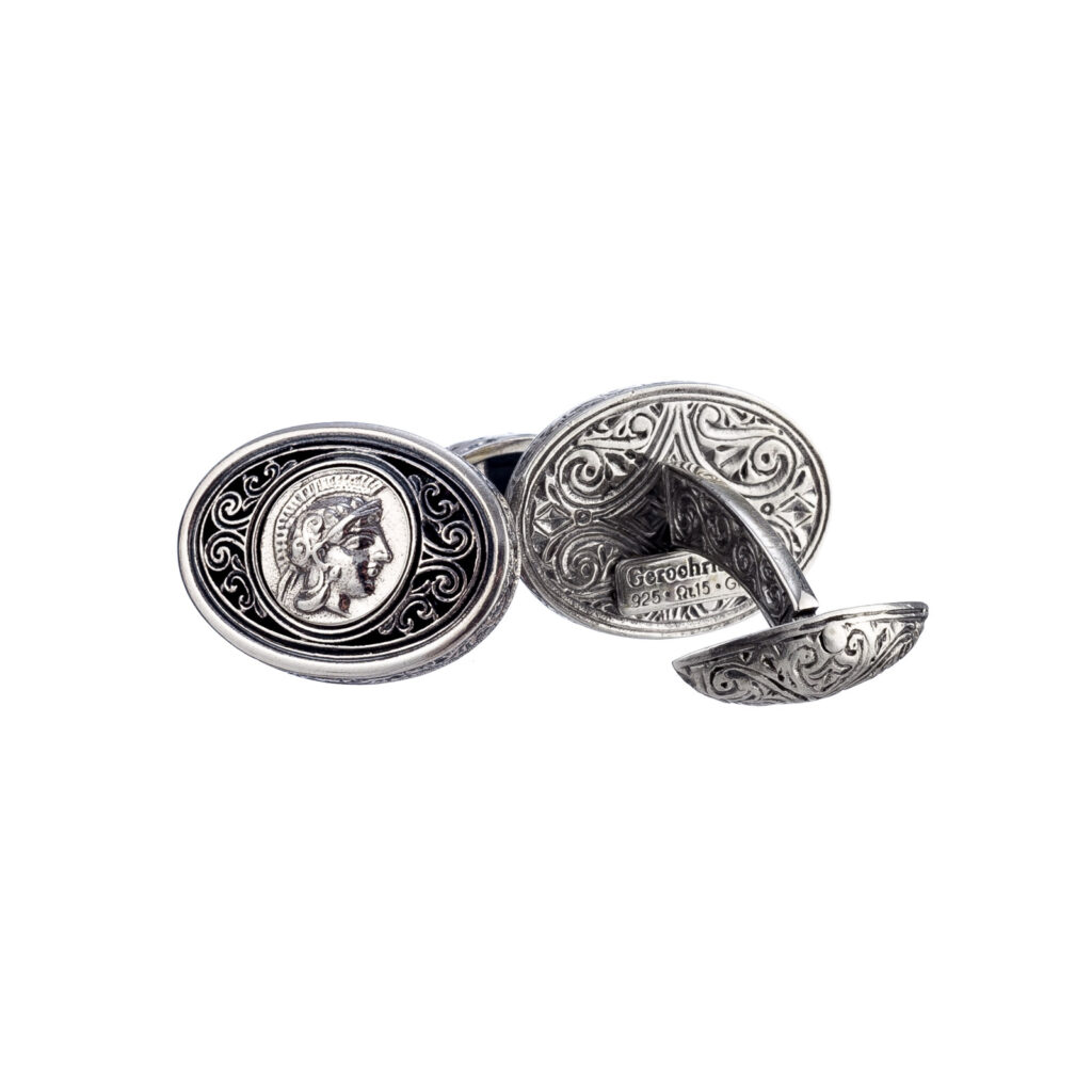 Athina The Goddess Symbol cufflinks in Sterling Silver