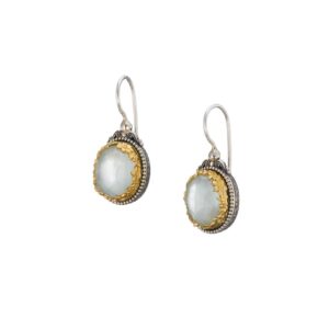 Dione oval earrings in sterling silver with Gold plated parts - Image 2
