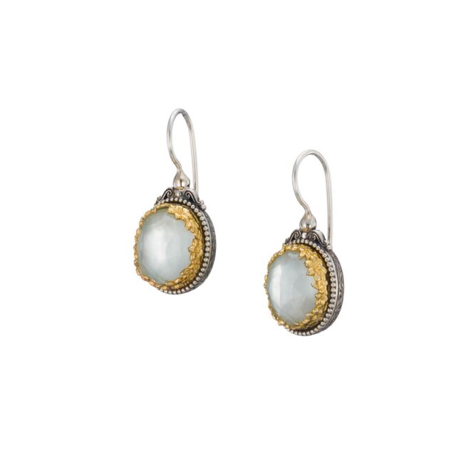 Dione oval earrings in sterling silver with Gold plated parts - Image 2