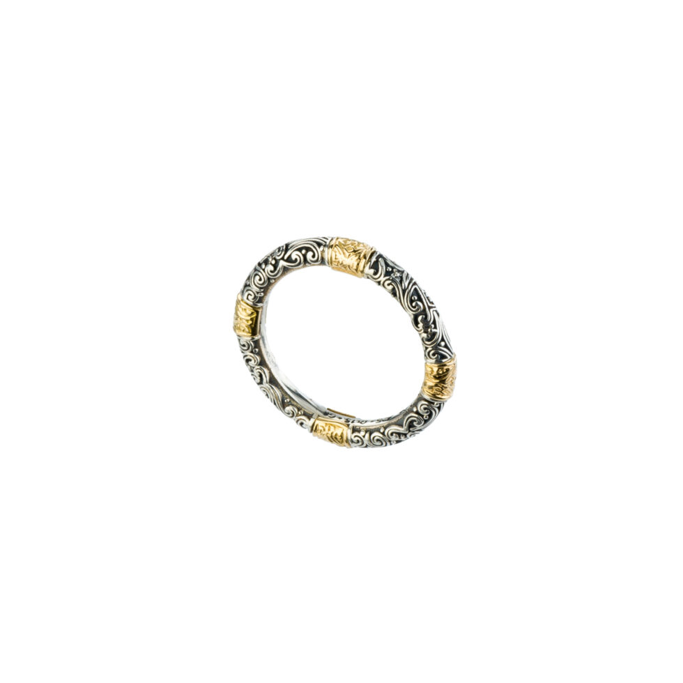 Band rings in 18K solid Yellow Gold and Sterling silver