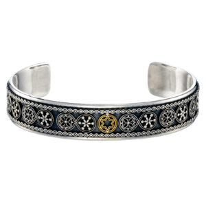 Star of David bracelet in Sterling silver with 18K Gold details