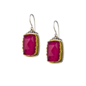 Iris Earrings in Sterling Silver with Gold Plated Parts - Image 3