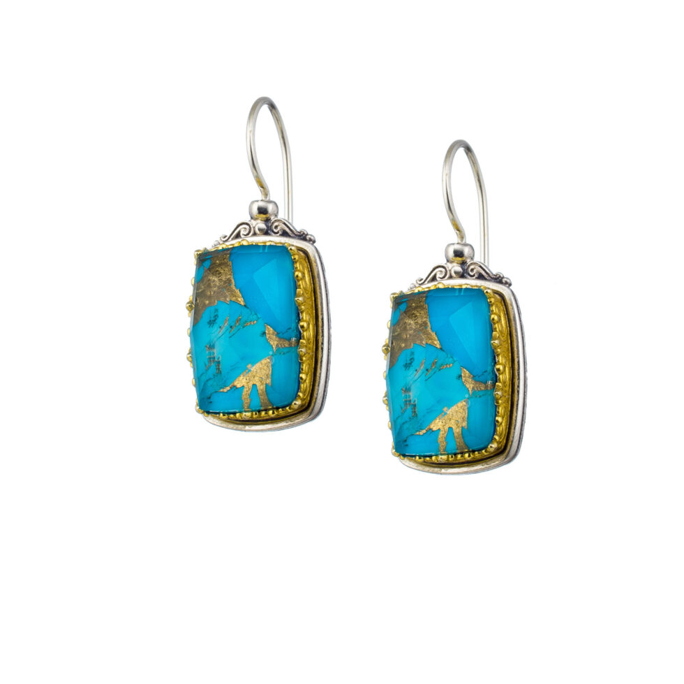 Iris Earrings in Sterling Silver with Gold Plated Parts