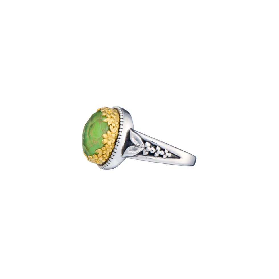 Dione ring in sterling silver with Gold plated parts