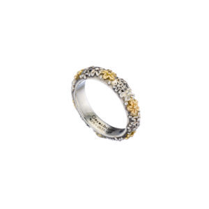 Wild Flowers Anthemis ring in sterling silver with 18K solid Yellow Gold details - Image 2
