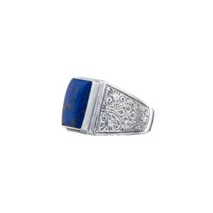Classic men ring in sterling silver with semi precious stone - Image 5