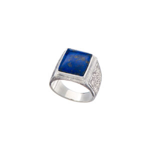 Classic men ring in sterling silver with semi precious stone - Image 6