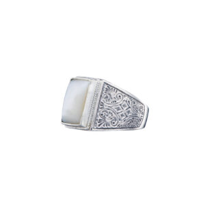 Classic men ring in sterling silver with semi precious stone - Image 8
