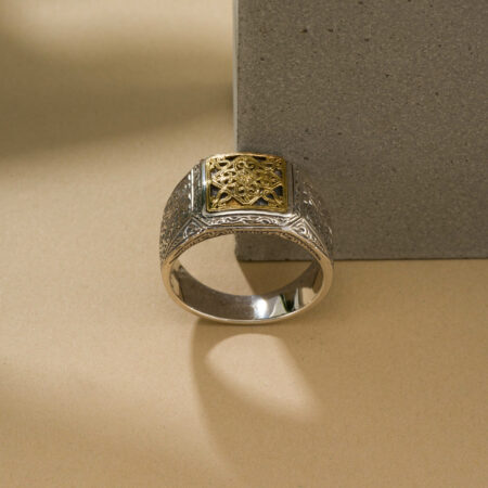 Monastiraki men Ring in 18K Gold and Sterling Silver - Image 3